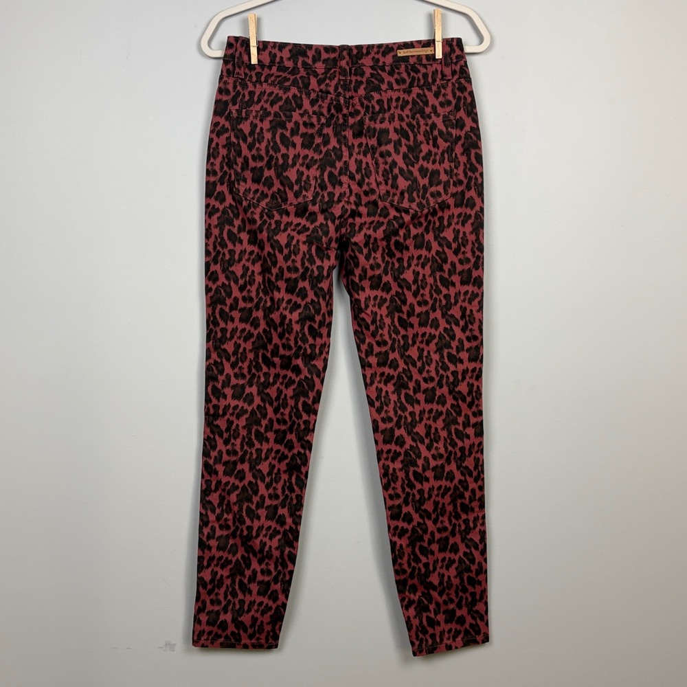 Soft Surroundings The Ultimate HR Leopard Print Skinny Jeans Black Burgundy SZ 6 - Picture 9 of 10
